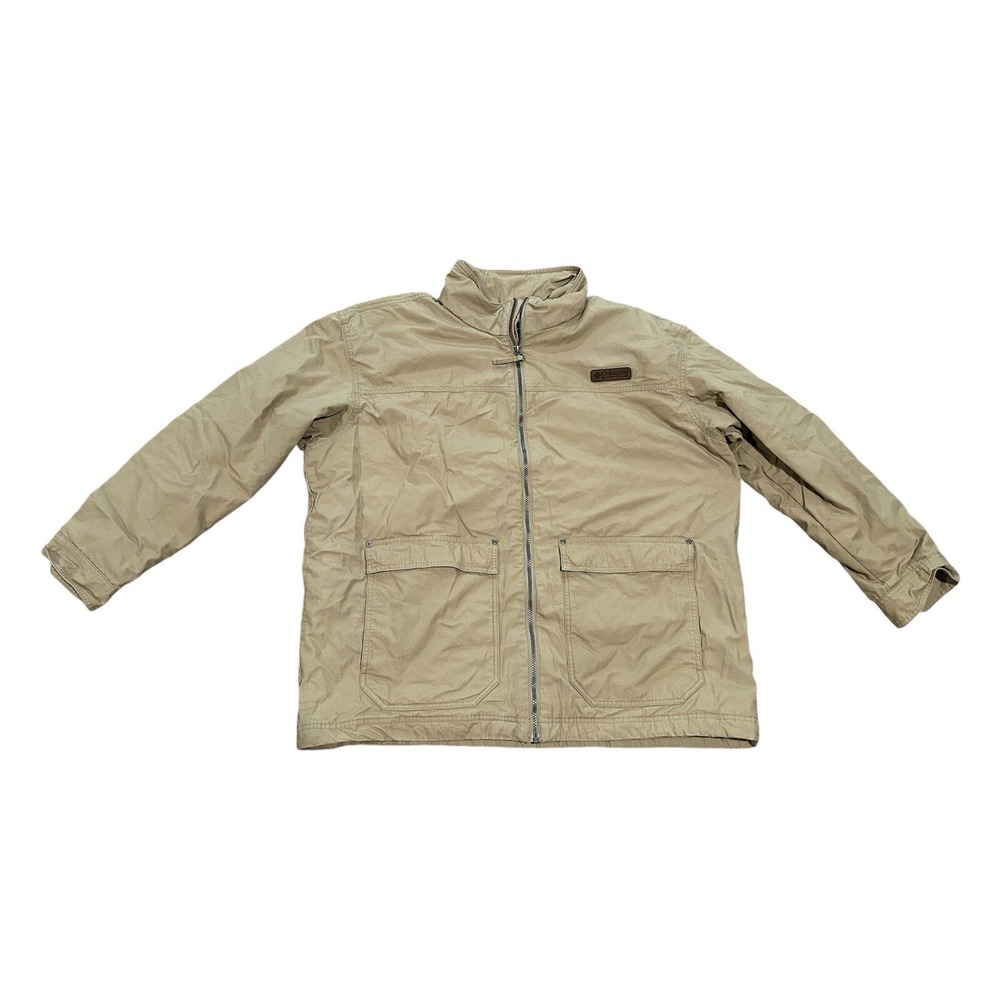 Columbia Size XXL Mens Brown Athletic Full Zip Cotton No‎ Hood Basic Jacket